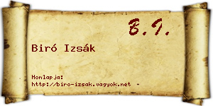 Biró Izsák névjegykártya